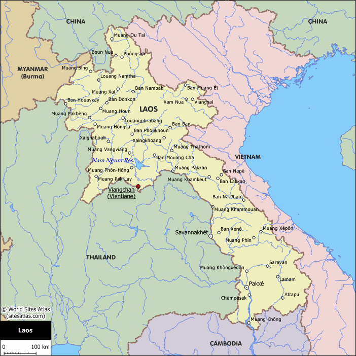laos cities map